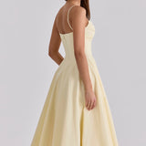 Delali | Pima Cotton Gathered Bust Midi Dress