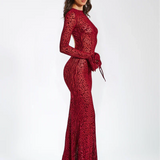 Lariza | Animal Print Semi-Sheer Sculpted Print Mesh Maxi