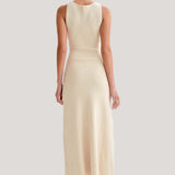 Gabriella | Sleeveless Ribbed Button-Down Maxi Dress