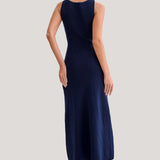 Gabriella | Sleeveless Ribbed Button-Down Maxi Dress