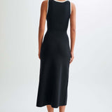 Gabriella | Sleeveless Ribbed Button-Down Maxi Dress