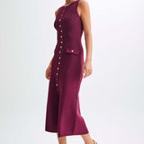 Gabriella | Sleeveless Ribbed Button-Down Maxi Dress