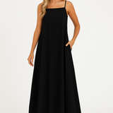 Celina | A-Line Spaghetti Strap Midi Dress