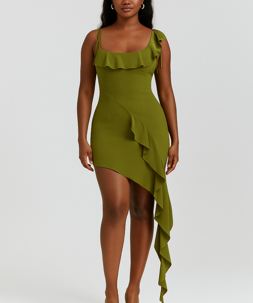 Ayla | Ruffled Asymmetrical Mini Dress