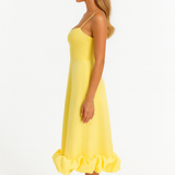 Adina | Soft Chiffon Ruffle Hem Midi Dress