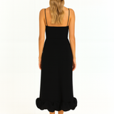 Adina | Soft Chiffon Ruffle Hem Midi Dress