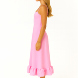 Adina | Soft Chiffon Ruffle Hem Midi Dress