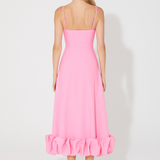 Adina | Soft Chiffon Ruffle Hem Midi Dress