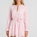 Rosette | Airy Bishop Sleeve Chiffon Mini Dress