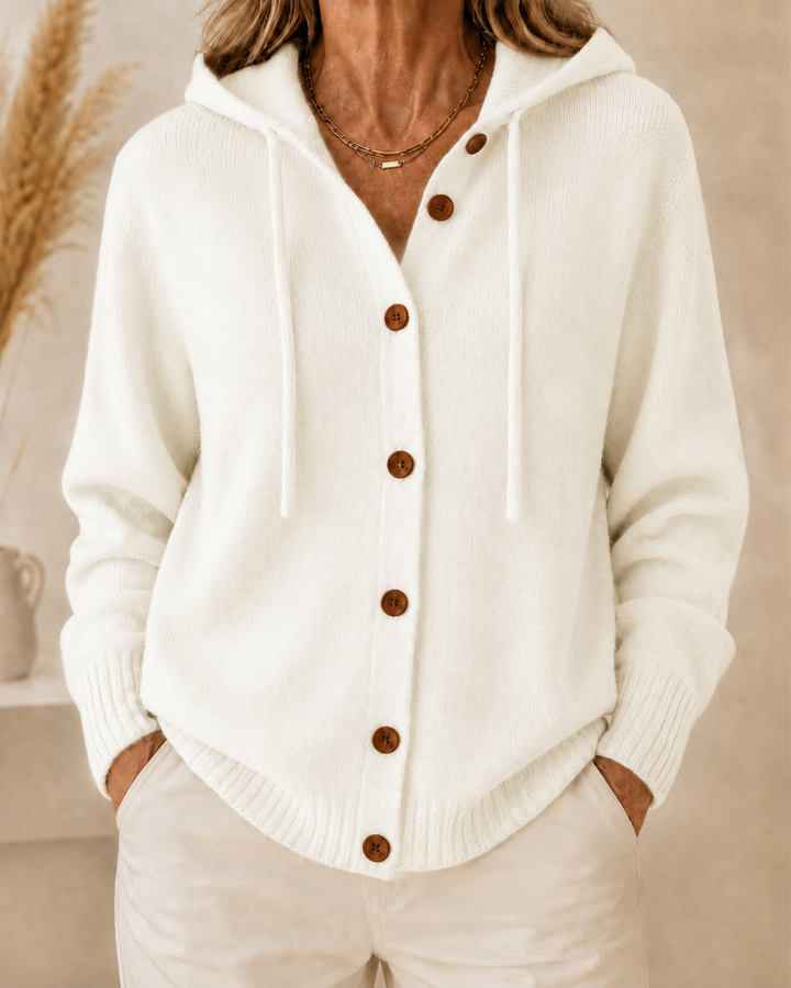 Soft Hooded Sweatshirt with Buttons