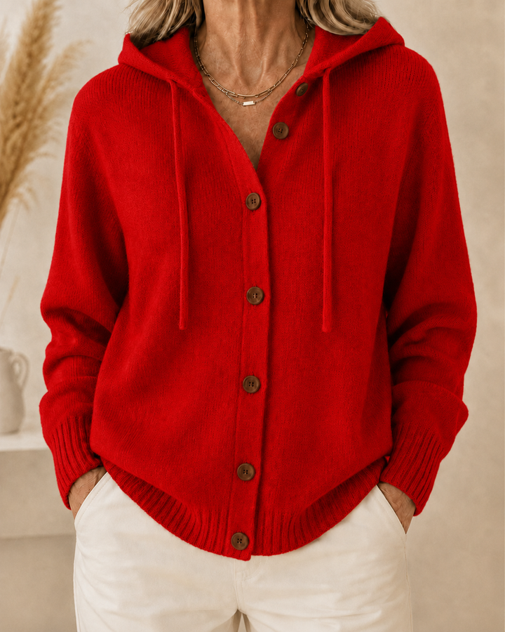Soft Hooded Sweatshirt with Buttons