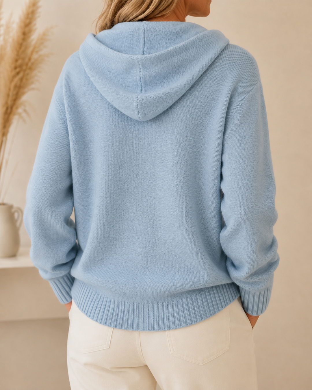 Soft Hooded Sweatshirt with Buttons