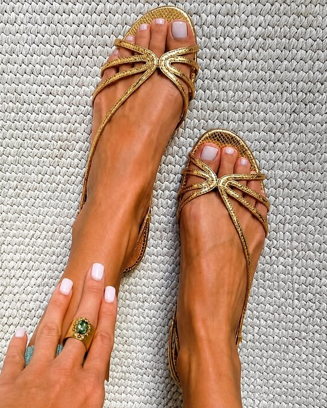 Ginevra | Elegant Gold Sandals for Summer