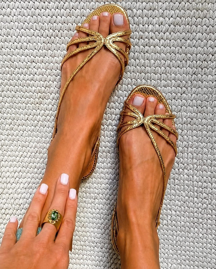 Ginevra | Elegant Gold Sandals for Summer