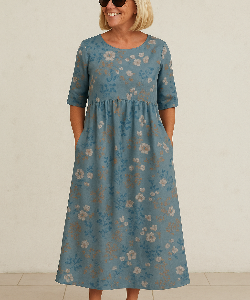 Elize - Relaxed Midi Dress - Effortless Elegance, Everyday Comfort