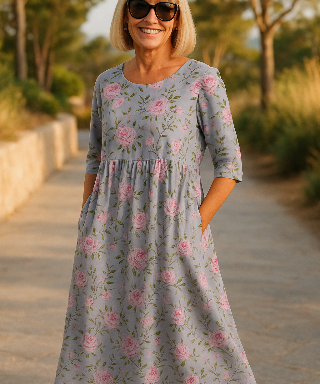 Elize - Relaxed Midi Dress - Effortless Elegance, Everyday Comfort