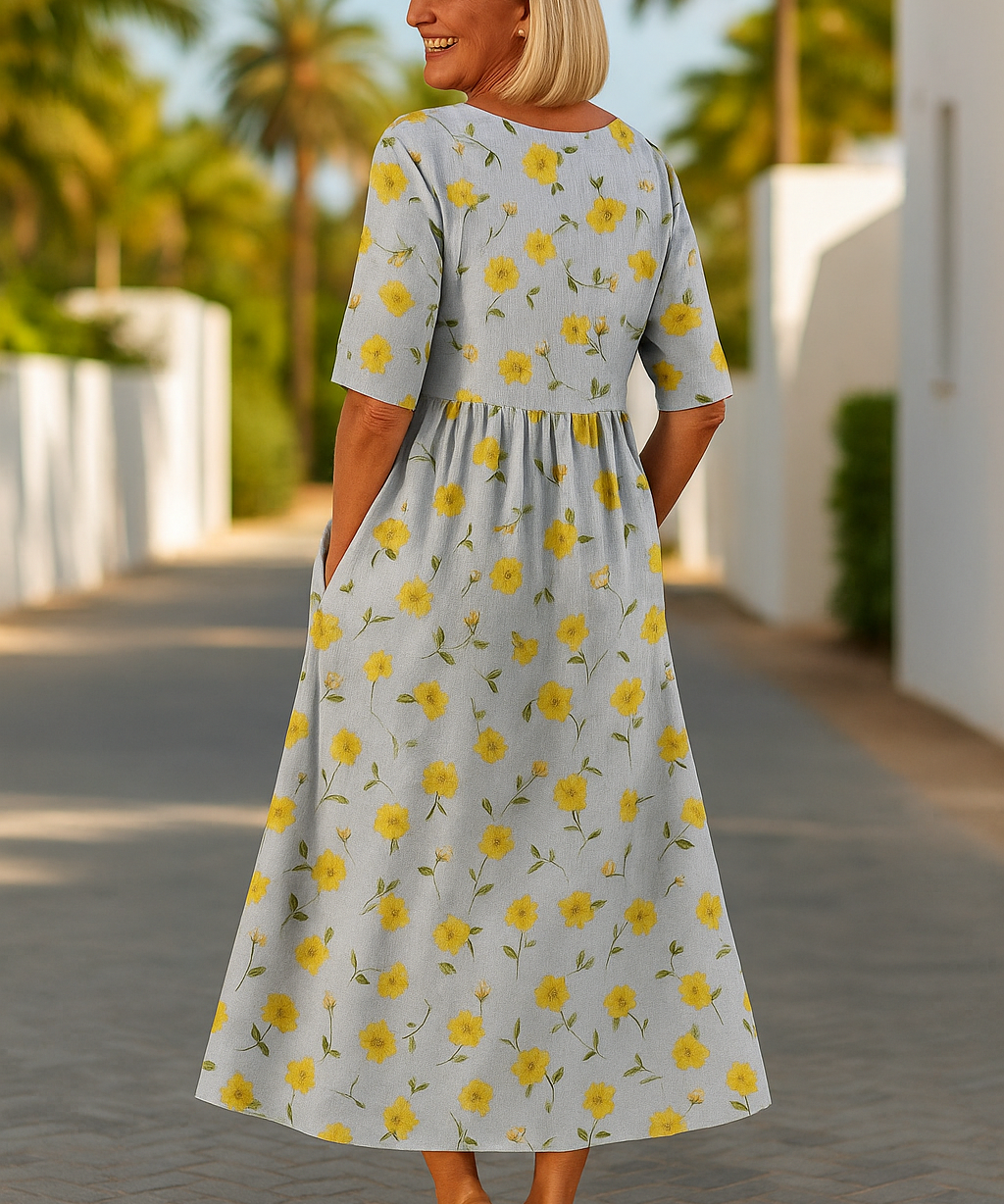 Elize - Relaxed Midi Dress - Effortless Elegance, Everyday Comfort