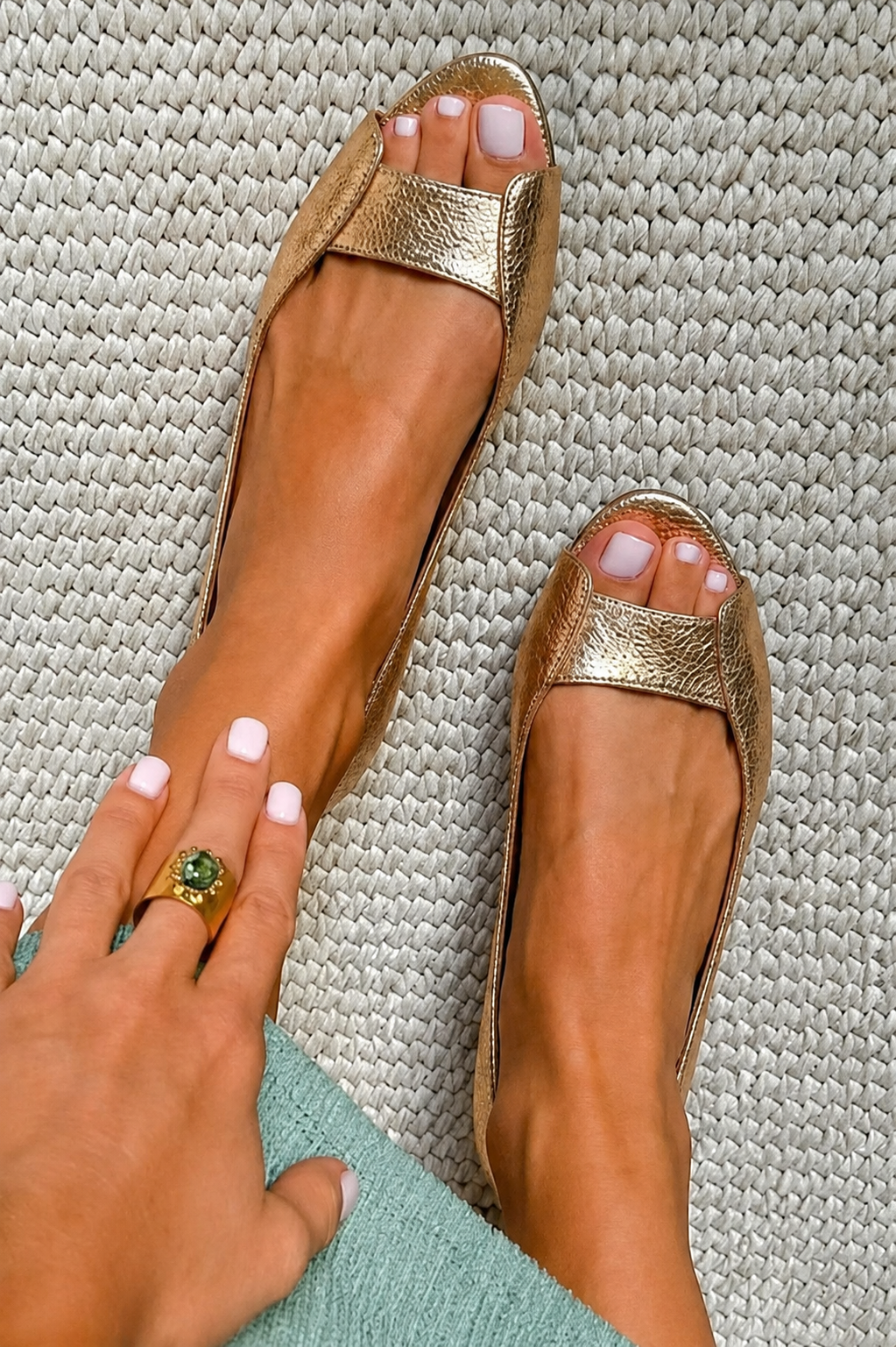 Adelina | Luxe Comfort Gold Sandals
