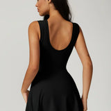 Chloe | High-Neck Tie-Front Wrap Mini Dress