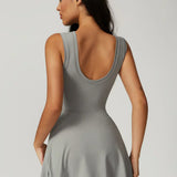 Chloe | High-Neck Tie-Front Wrap Mini Dress