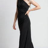 Aurora | Asymmetric Draped One-Shoulder Maxi Dress