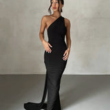 Tina | Versatile Sash One-Shoulder Grecian Maxi Dress