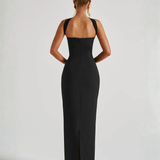 Ella | Strapless Sculpting Maxi Dress with Removable Mesh Scarf