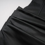 Agnes | Textured Faux Leather Off-the-Shoulder Mini Dress