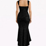 Cleo | Bias-Cut Luminous Cowl Neck Midi Dress