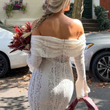 Ava | Romantic Bell Sleeve Off-Shoulder Lace Mini Dress
