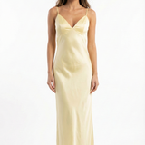 Lumière |Timeless Silk-Finish Lumière Luminous Slip Maxi Dress