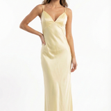 Lumière |Timeless Silk-Finish Lumière Luminous Slip Maxi Dress
