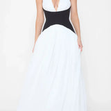 Leia | Sculpting Corset Waist Plunge Halterneck Maxi Dress