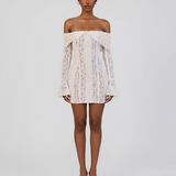 Ava | Romantic Bell Sleeve Off-Shoulder Lace Mini Dress