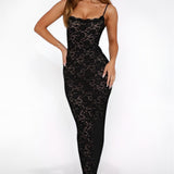 Celeste | Figure-Hugging Lace Sweetheart Maxi Dress