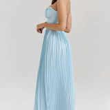 Sienna | Underwired A-Line Pleated Strapless Maxi Dress
