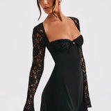 Jasmine | Sculpted Bust Luxury Lace Mini Dress
