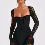 Jasmine | Sculpted Bust Luxury Lace Mini Dress