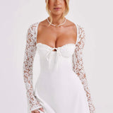 Jasmine | Sculpted Bust Luxury Lace Mini Dress