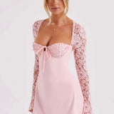 Jasmine | Sculpted Bust Luxury Lace Mini Dress