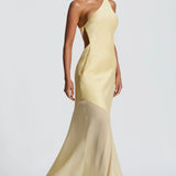 Megan | Layered Fluid Sculpted Bias-Cut Maxi Dress