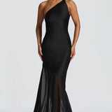 Feline | Bias-Cut Fluid Layered Skirt Sculpted Maxi Dress