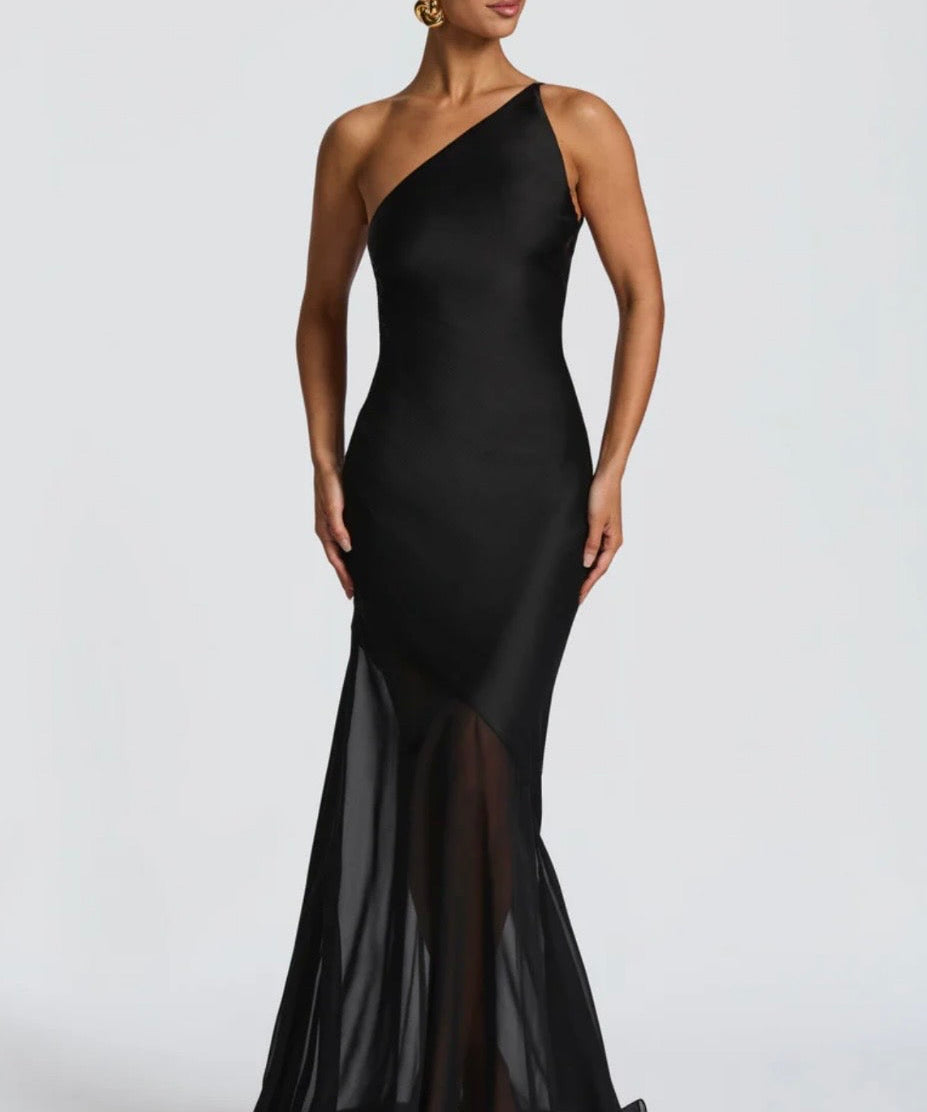 Megan | Layered Fluid Sculpted Bias-Cut Maxi Dress