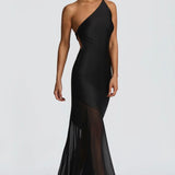 Megan | Layered Fluid Sculpted Bias-Cut Maxi Dress
