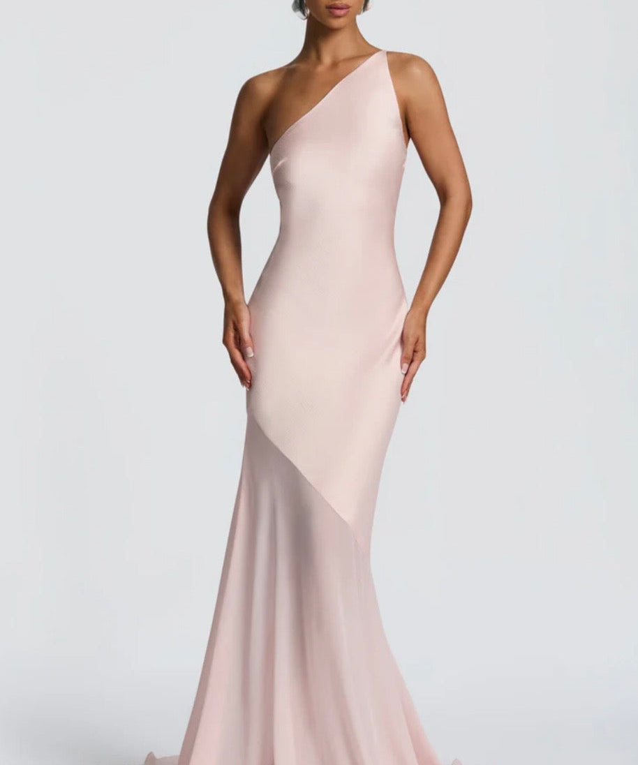 Megan | Layered Fluid Sculpted Bias-Cut Maxi Dress