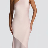 Feline | Bias-Cut Fluid Layered Skirt Sculpted Maxi Dress