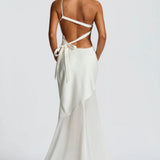 Feline | Bias-Cut Fluid Layered Skirt Sculpted Maxi Dress