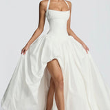 Rosalee | Sculpted Bodice Halter Maxi Dress with Side Split