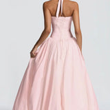 Rosalee | Sculpted Bodice Halter Maxi Dress with Side Split