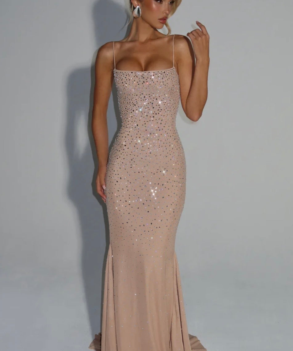 Luminara | Shimmering Refined Opulence Sculpted Maxi Dress